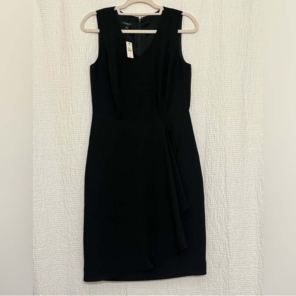 Talbots Black Sheath Dress Sleeveless V-Neck Size 4 NWT